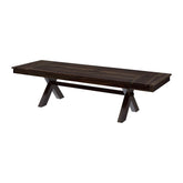 Boston Indian Solid Wood Large Farmhouse Dining Table With Extension Black